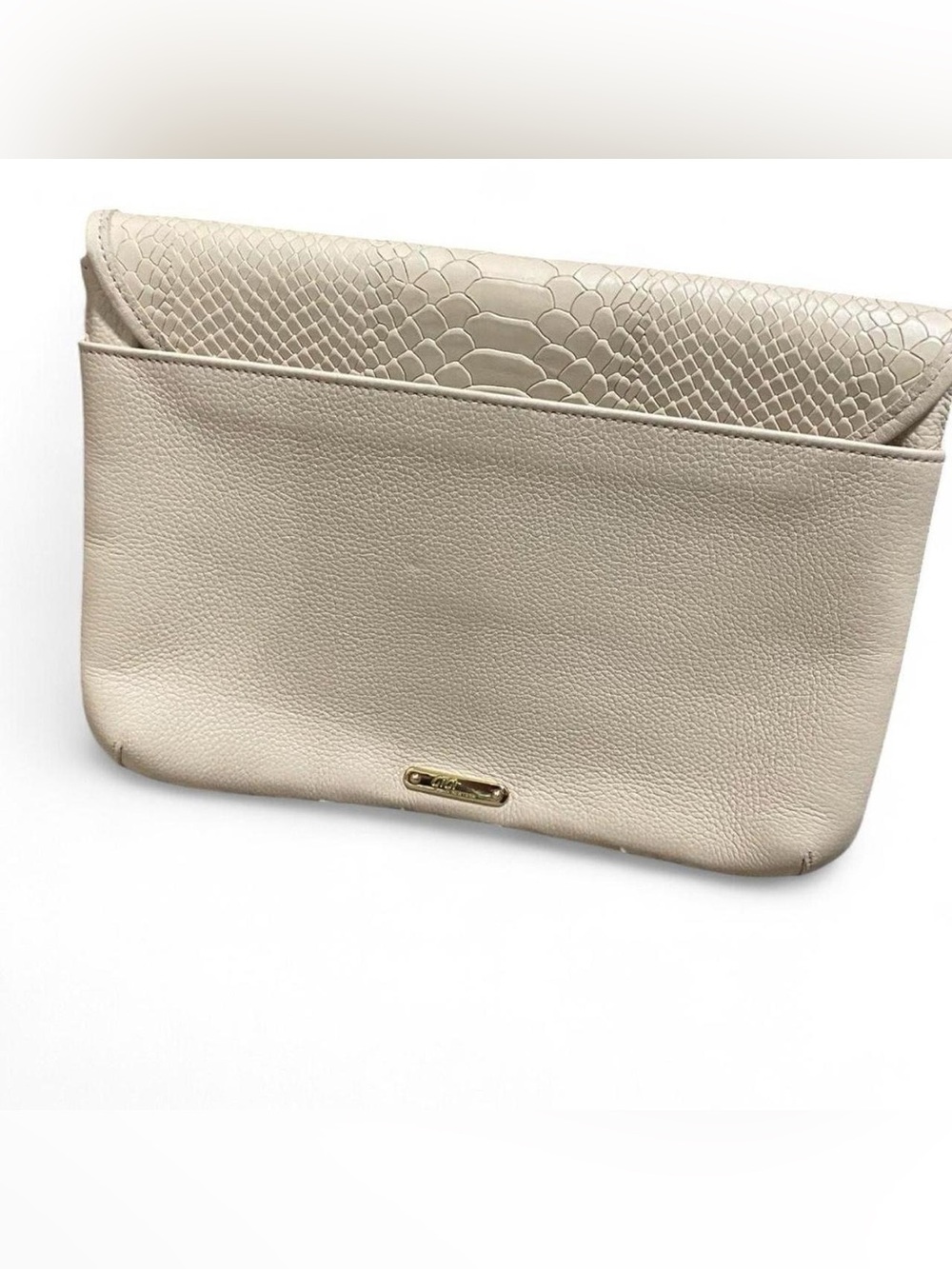 GiGi New York Catie Crossbody in Bone Python Embossed Leather